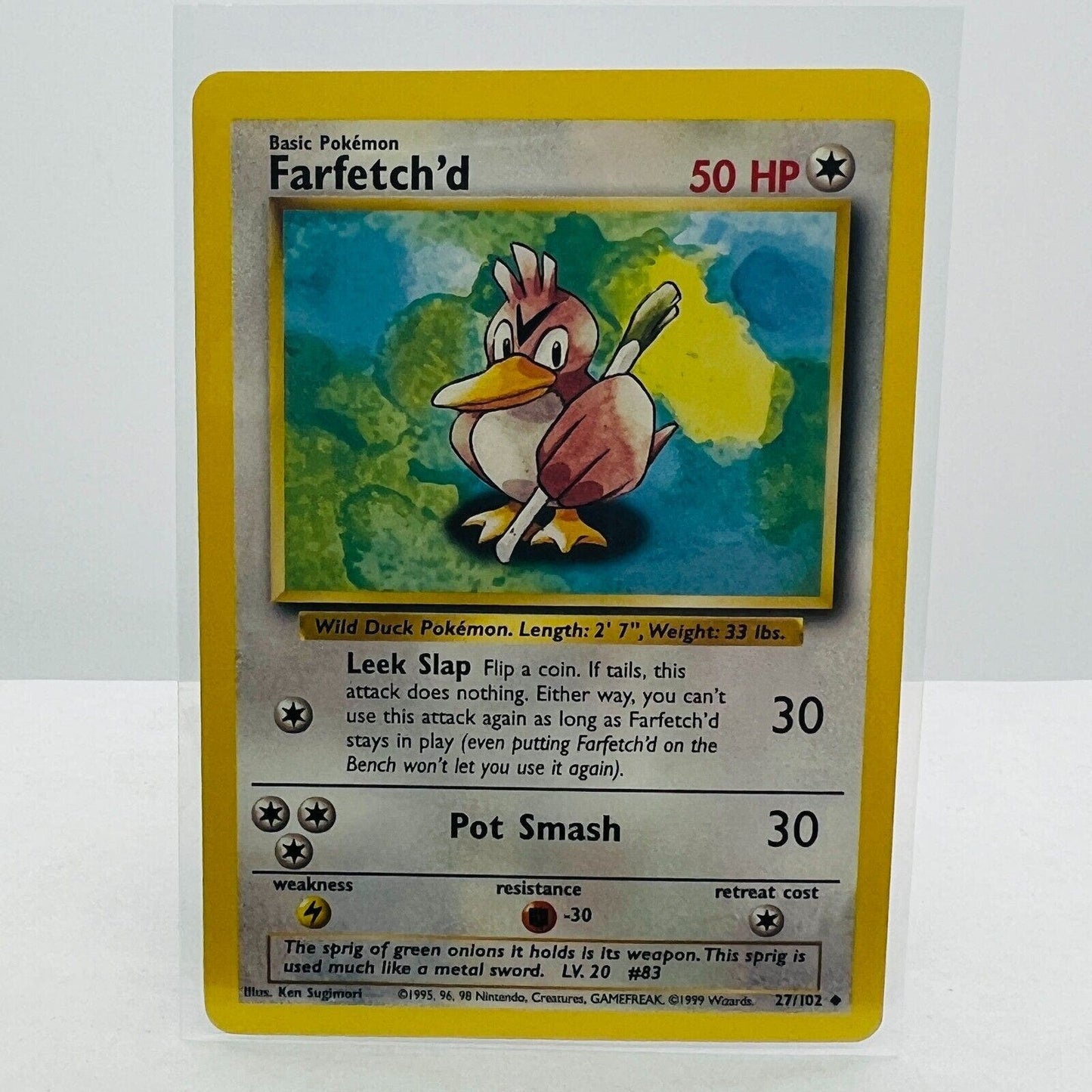 Pokémon Farfetch'd 27/102 Base Set Unlimited Pokemon 1999 WOTC Uncommon Card NM+