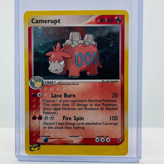 Pokémon Camerupt 4/109 EX Ruby & Sapphire Pokémon E Reader Holo Rare Card LP-DMG