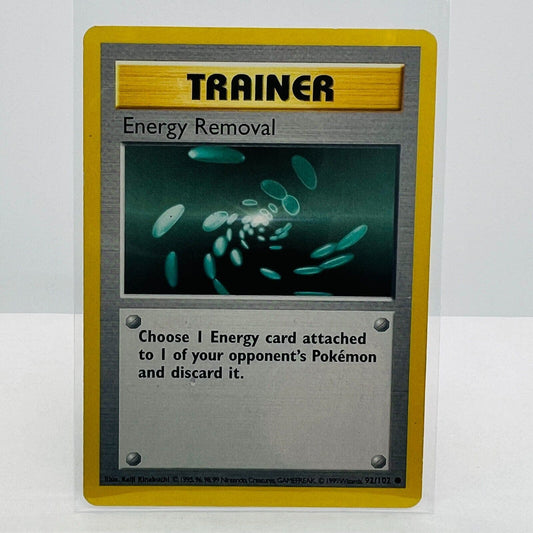 Pokémon Energy Removal 92/102 Base Set Shadowless Pokemon 1999 WOTC Common Card