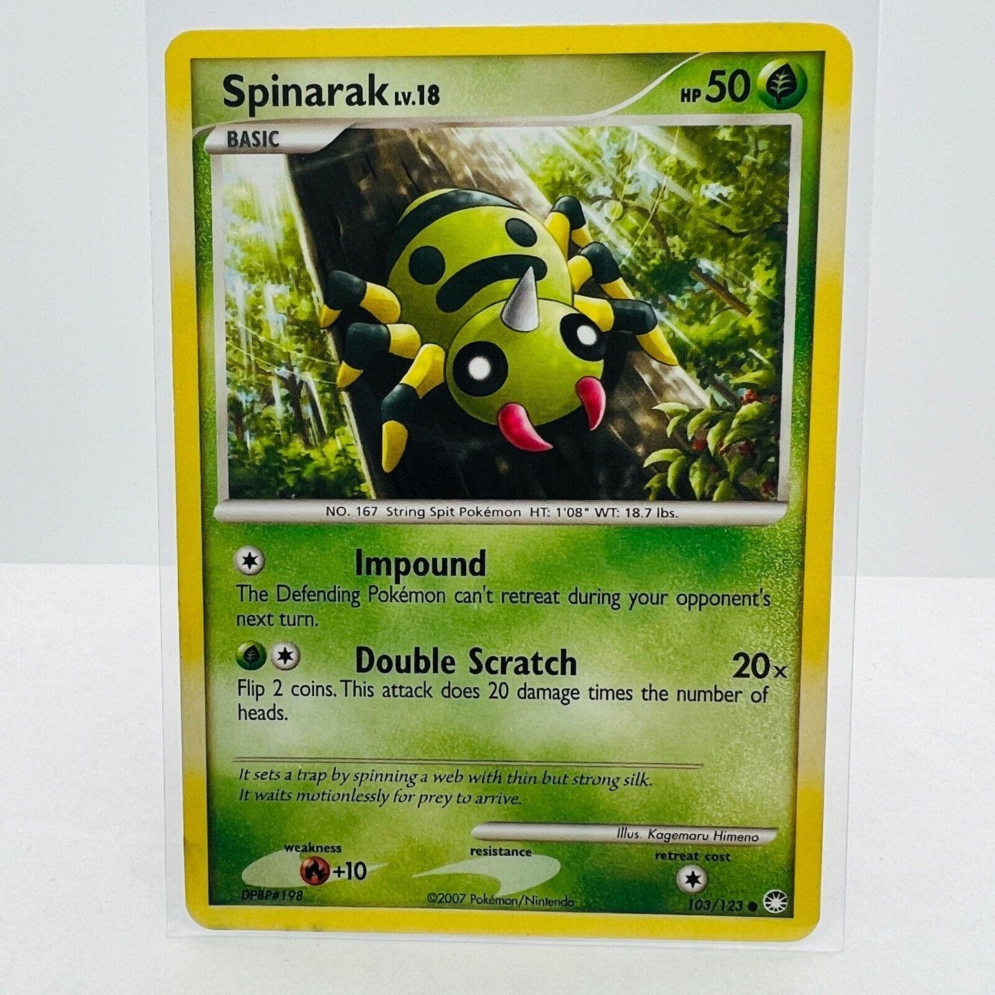 Pokémon Spinarak LV.18 103/123 Diamond & Pearl Mysterious Treasures Common MP-LP