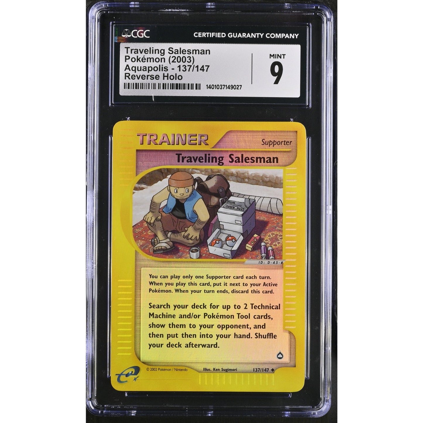 CGC 9 MINT Traveling Salesman 137/165 Pokémon Aquapolis Reverse Holo (PSA/BGS)