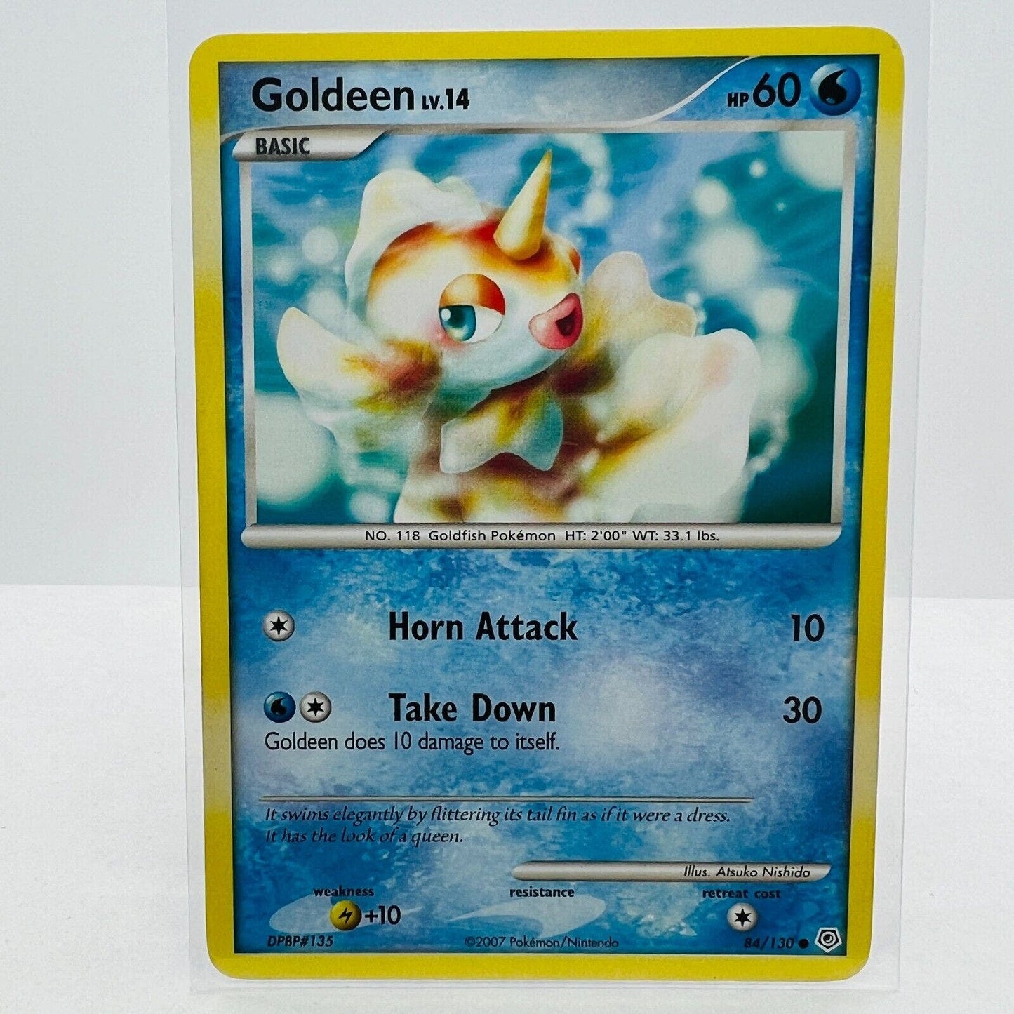 Pokémon Goldeen LV.14 84/130 Diamond & Pearl 2007 Pokemon Common Card MP-LP