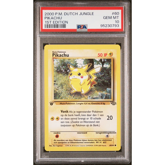 PSA 10 GEM MINT Pikachu 1st Edition 60/64 Pokemon Dutch Jungle Set (CGC/BGS)