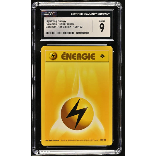 CGC 9 MINT Lightning Energy (Énergie Électrique) 1st 100/102 French (PSA/BGS)