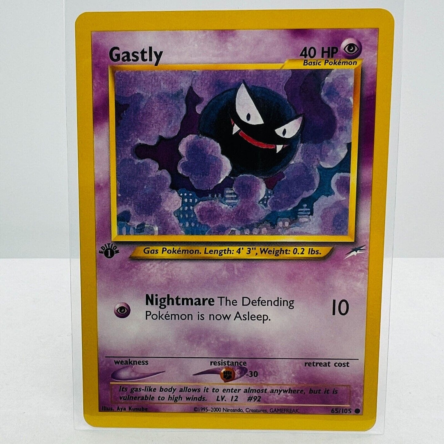 Pokémon Gastly 1st Edition 65/105 Neo Destiny WOTC Pokemon Common Card NM-MT