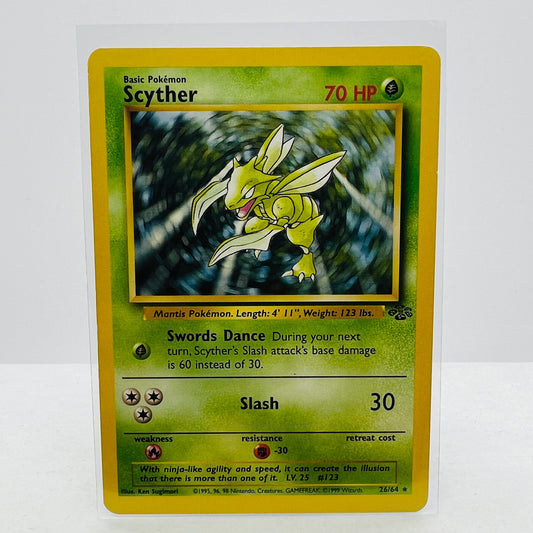 Pokémon Scyther 26/64 Jungle Unlimited Pokemon 1999 Non Holo Rare Card LP