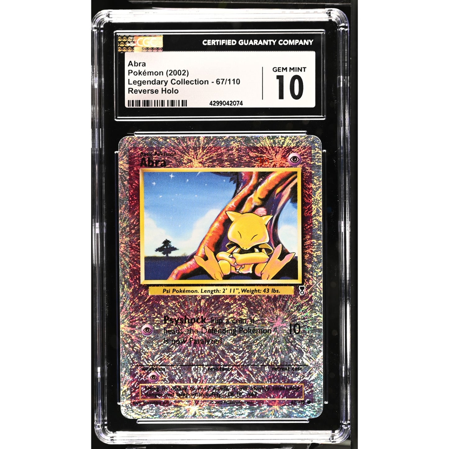 CGC 10 GEM MINT Abra 67/110 Pokémon Legendary Collection Reverse Holo (PSA/BGS)