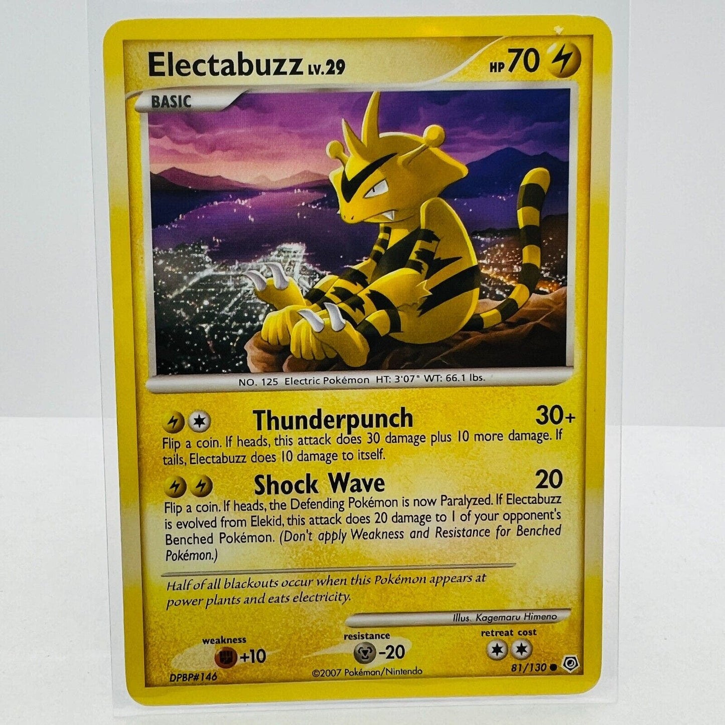 Pokémon Electabuzz LV.29 81/130 Diamond & Pearl 2007 Pokemon Common Card MP