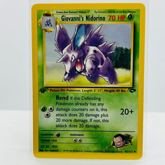 Pokémon Giovanni's Nidorino 1st Edition 45/132 Gym Challenge Uncommon Card NM-MT