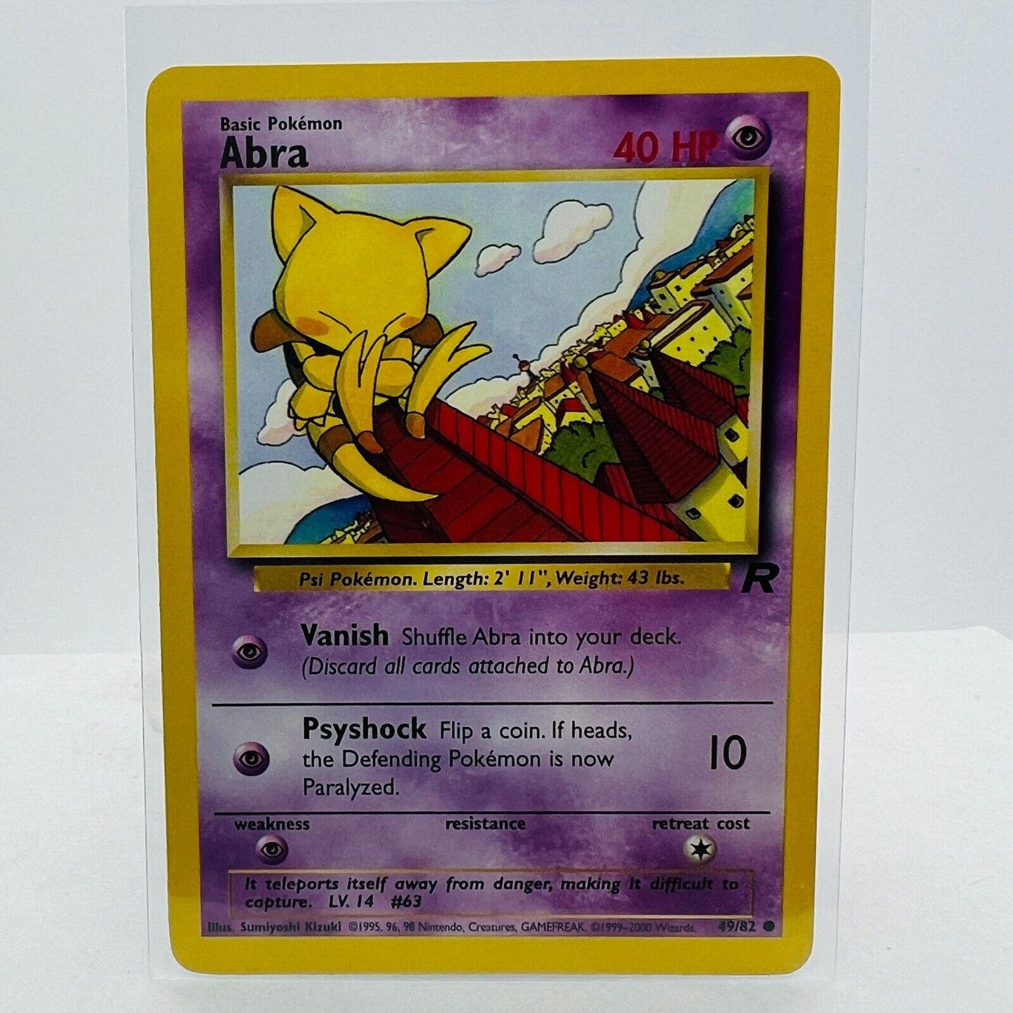 Pokémon Abra 49/82 Team Rocket 2000 WOTC Unlimited Common Card NM-MT