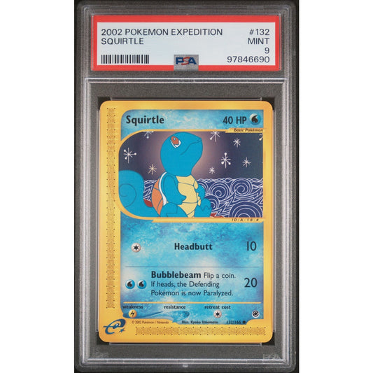 PSA 9 MINT Squirtle 132/165 Pokémon Expedition 2002 Non Holo (CGC/BGS)