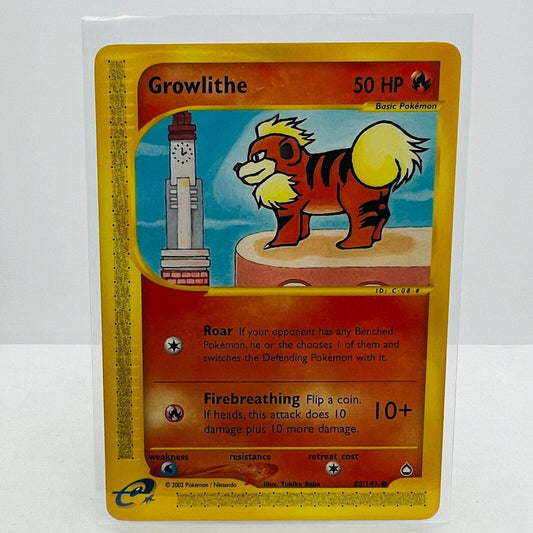 Pokémon Growlithe 80/147 Aquapolis WOTC TCG Pokemon Common Card NM-MT