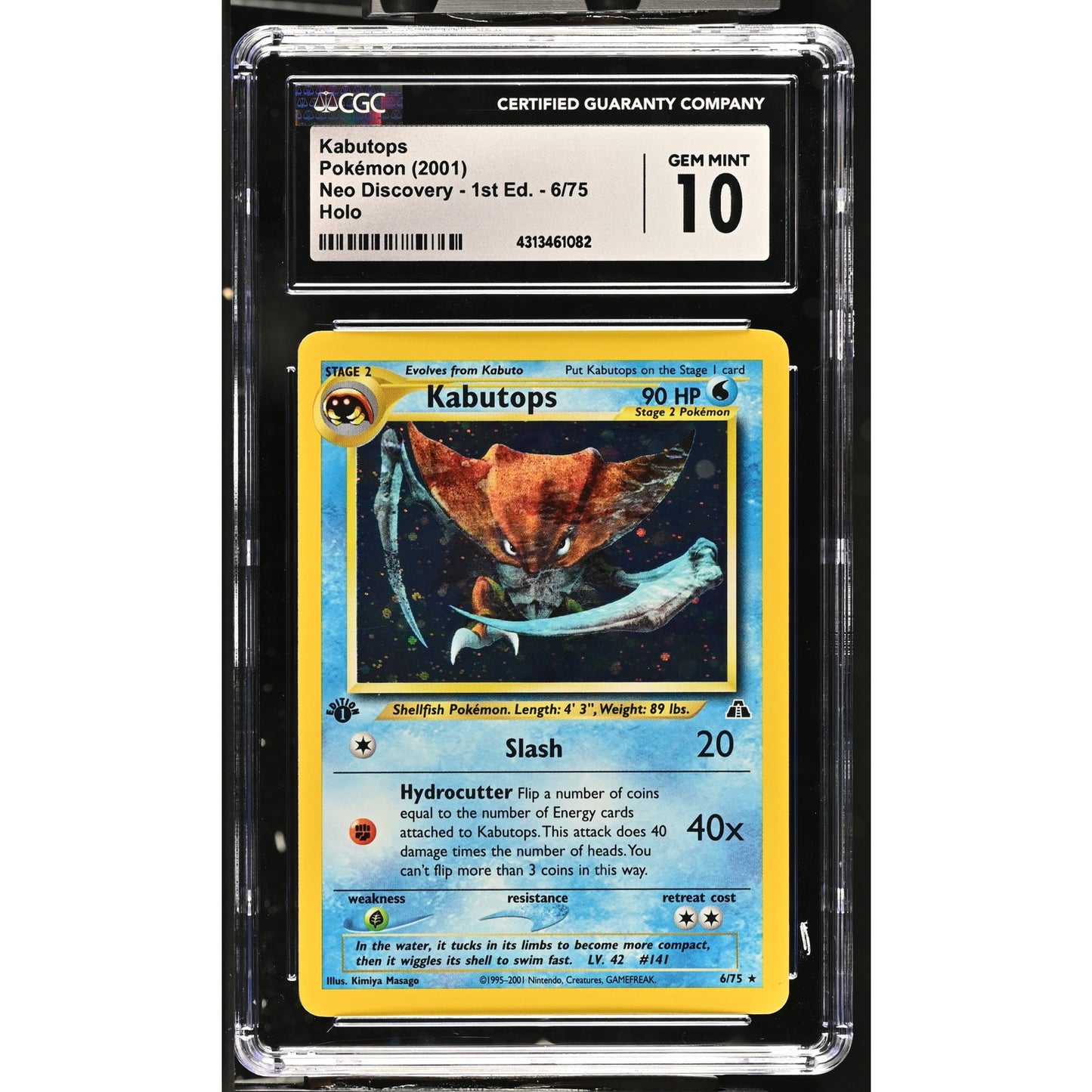 CGC 10 GEM MINT Kabutops 1st Edition 6/75 Neo Discovery Holo Rare (PSA/BGS)