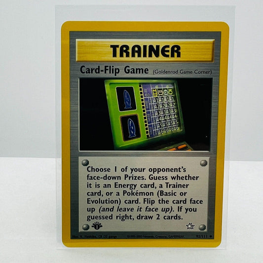 Pokémon Card-Flip Game 1st Edition 82/111 Neo Genesis WOTC Trainer Card NM-MT