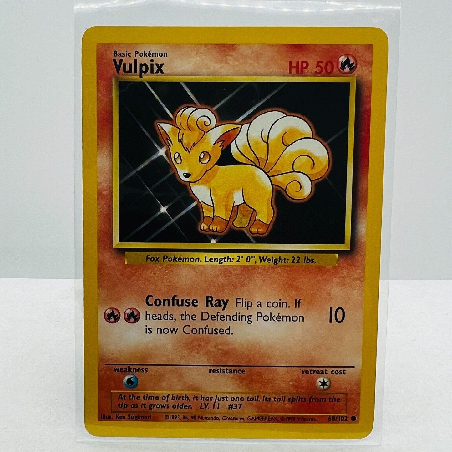 Pokémon Vulpix 68/102 Base Set Unlimited Pokemon 1999 WOTC Common Card NM+