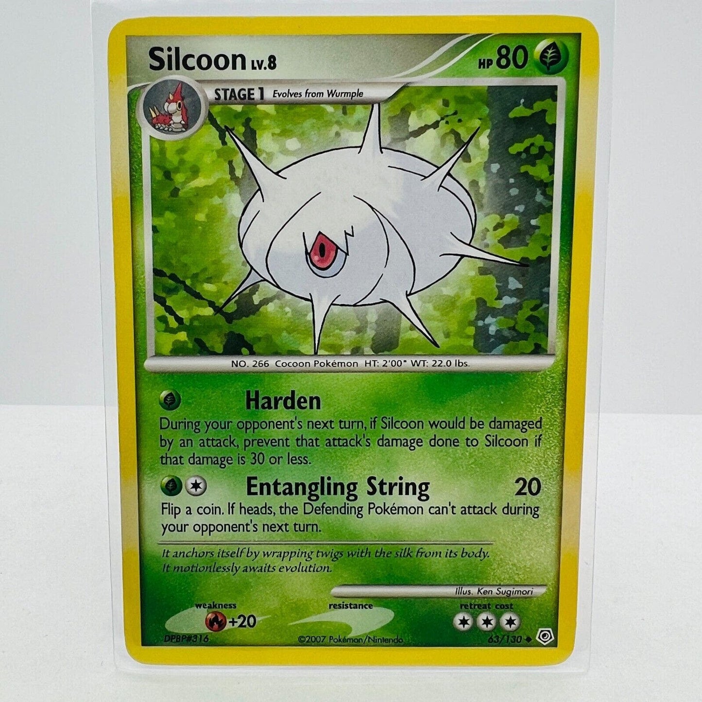 Pokémon Silcoon LV.8 63/130 Diamond & Pearl 2007 Pokemon Uncommon Card MP