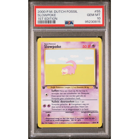 PSA 10 GEM MINT Slowpoke 1st Edition 55/64 Pokémon Dutch Fossil (CGC/BGS)