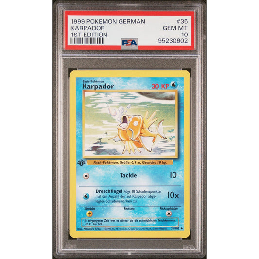 PSA 10 GEM MINT Magikarp (Karpador) 1st Edition 35/102 German Base Set (CGC/BGS)