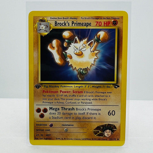 Pokémon Brock's Primeape 1st Edition 35/132 Gym Challenge Uncommon Card NM-MT