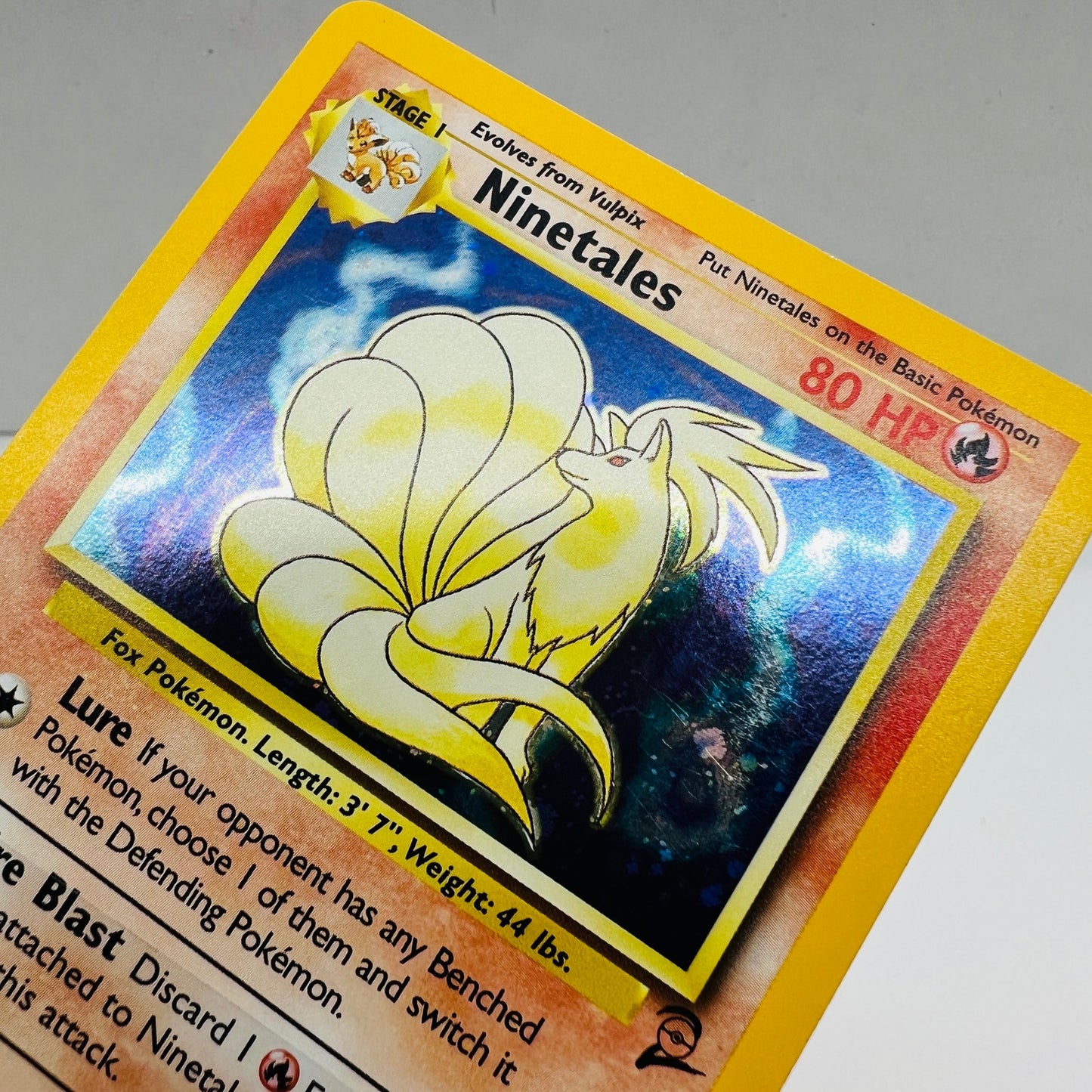 Pokémon Ninetales 13/130 Base Set II 2 Pokemon 2000 Holo Foil Card VLP-EX