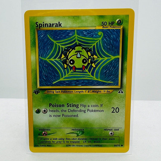 Pokémon Spinarak 1st Edition 64/75 Neo Discovery WOTC Pokemon Common Card NM-MT