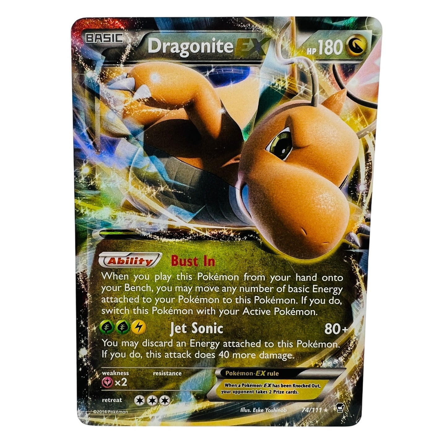 Pokémon Dragonite EX 74/111 Furious Fists Pokemon 2014 Holo Foil Rare Card EX-NM