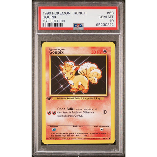 PSA 10 GEM MINT Vulpix (Goupix) 1st Edition 68/102 French Base Set (CGC/BGS)