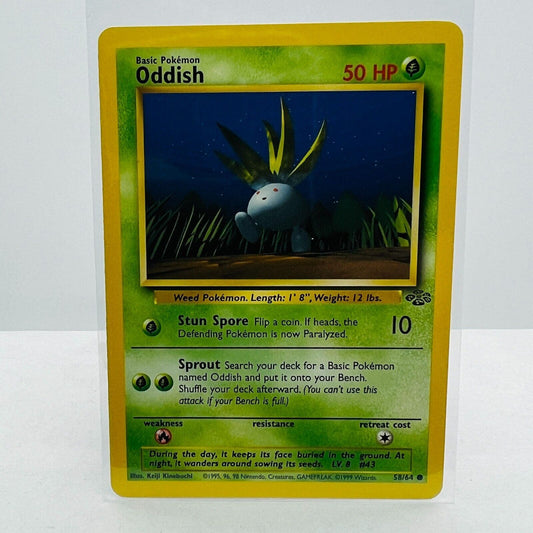 Pokémon Oddish 58/64 Jungle Unlimited WOTC 1999 Pokemon Common Card NM-MT