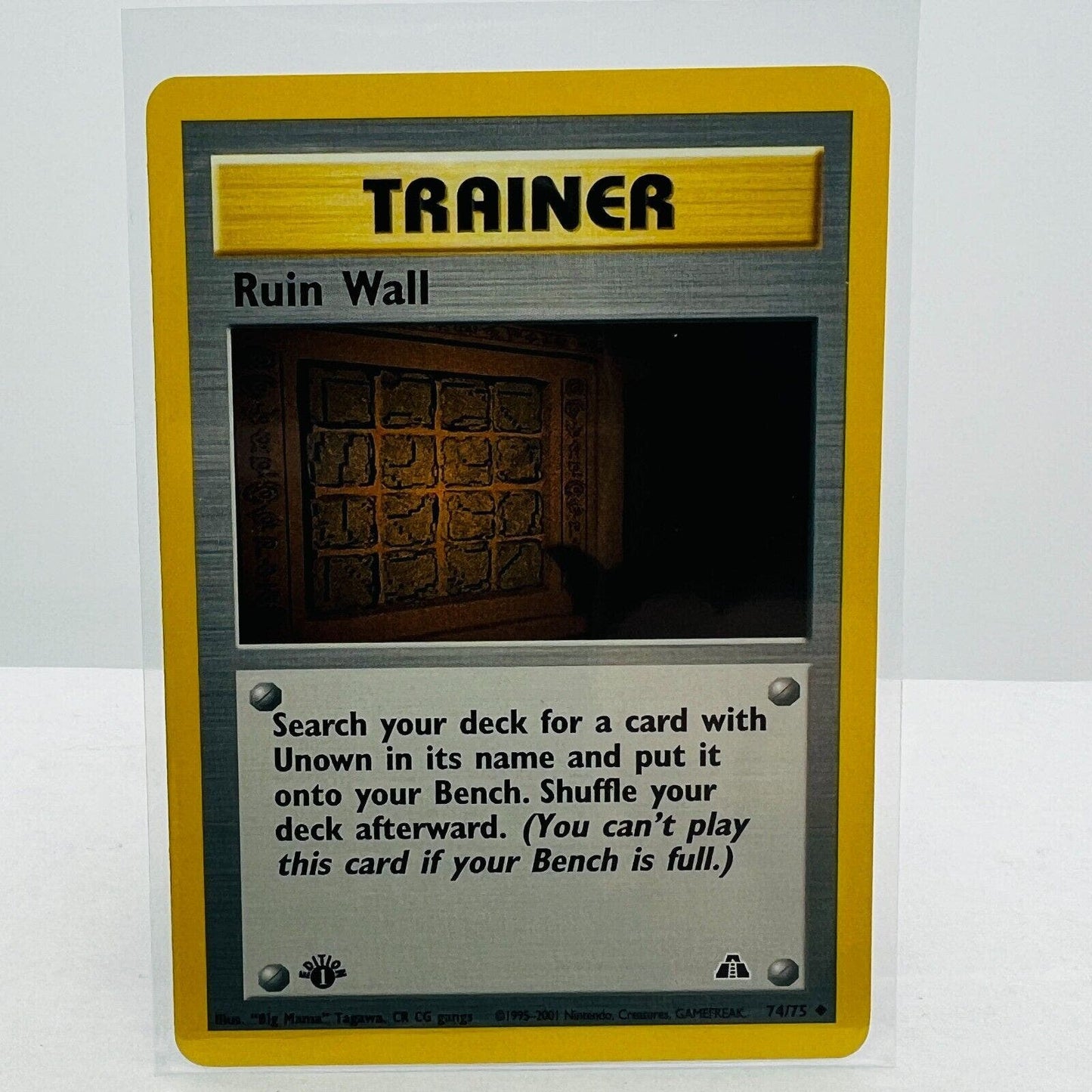 Pokémon Ruin Wall 1st Edition 74/75 Neo Discovery WOTC Trainer Card NM-MT