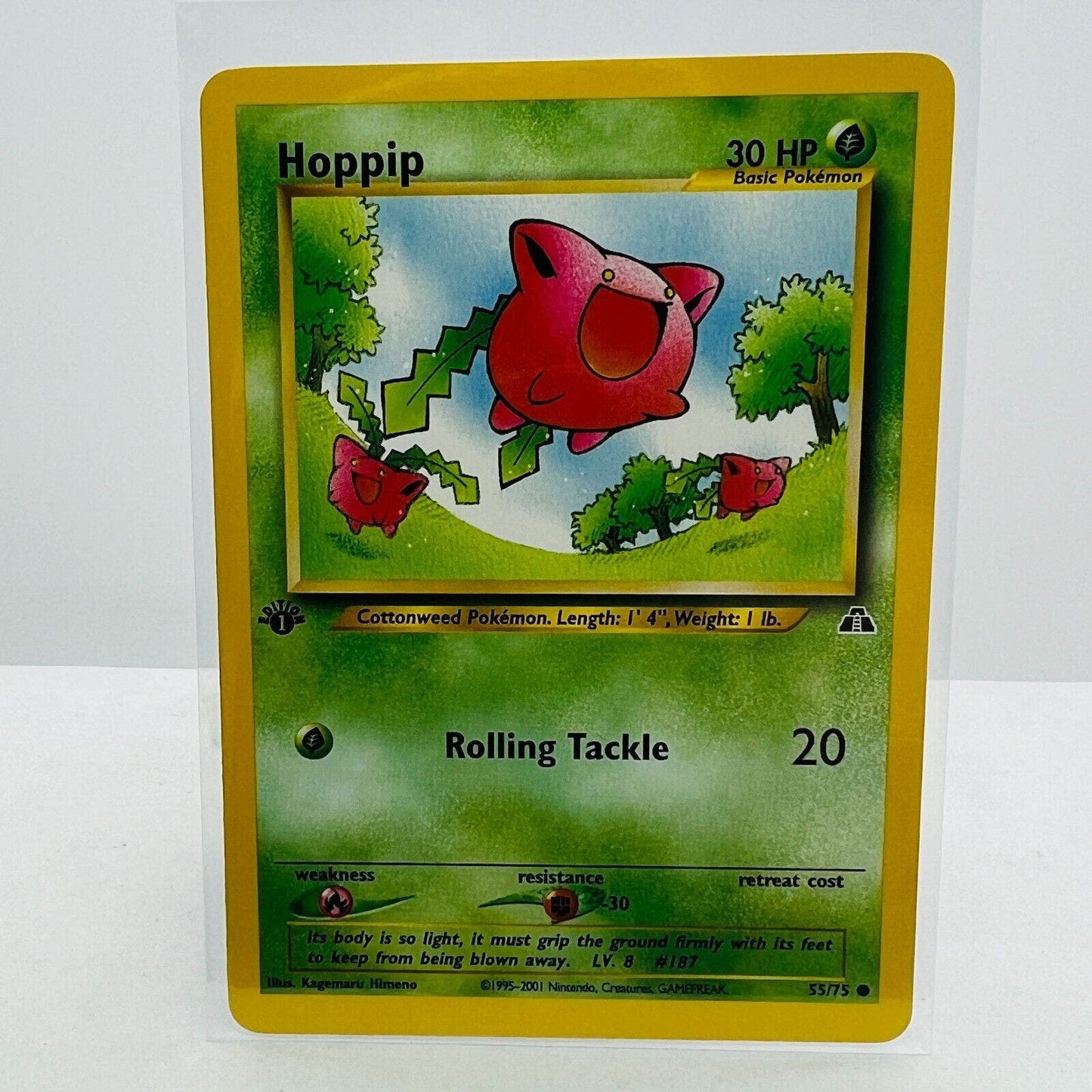 Pokémon Hoppip 1st Edition 55/75 Neo Discovery WOTC Pokemon Common Card NM-MT