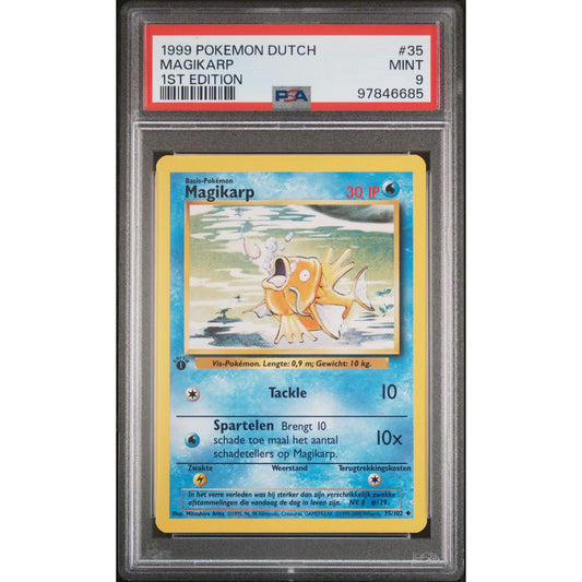 PSA 9 MINT Magikarp 1st Edition 35/102 Pokemon 1999 Dutch Base Set (CGC/BGS)