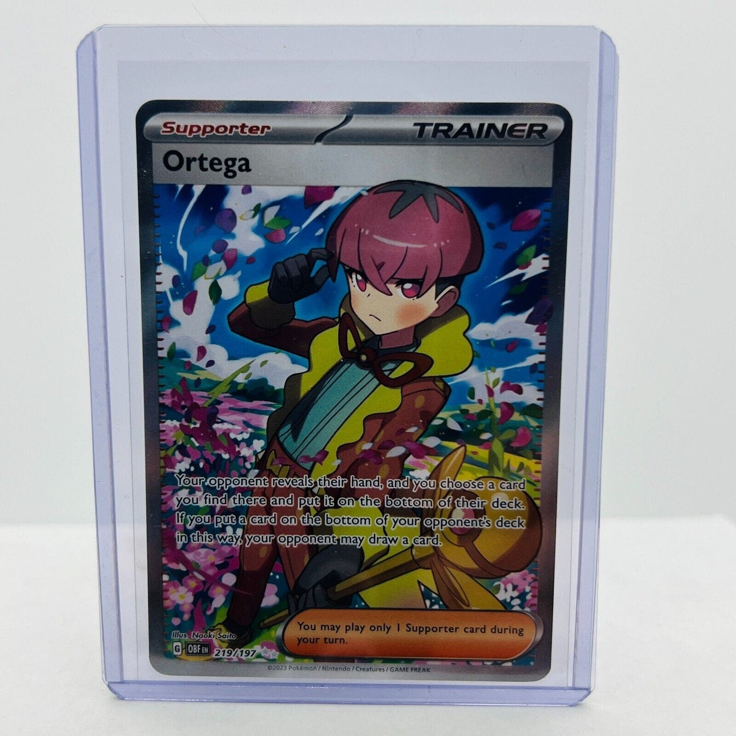 Pokémon Ortega 219/197 Scarlet & Violet Obsidian Flames Full Art Rare NM-MT