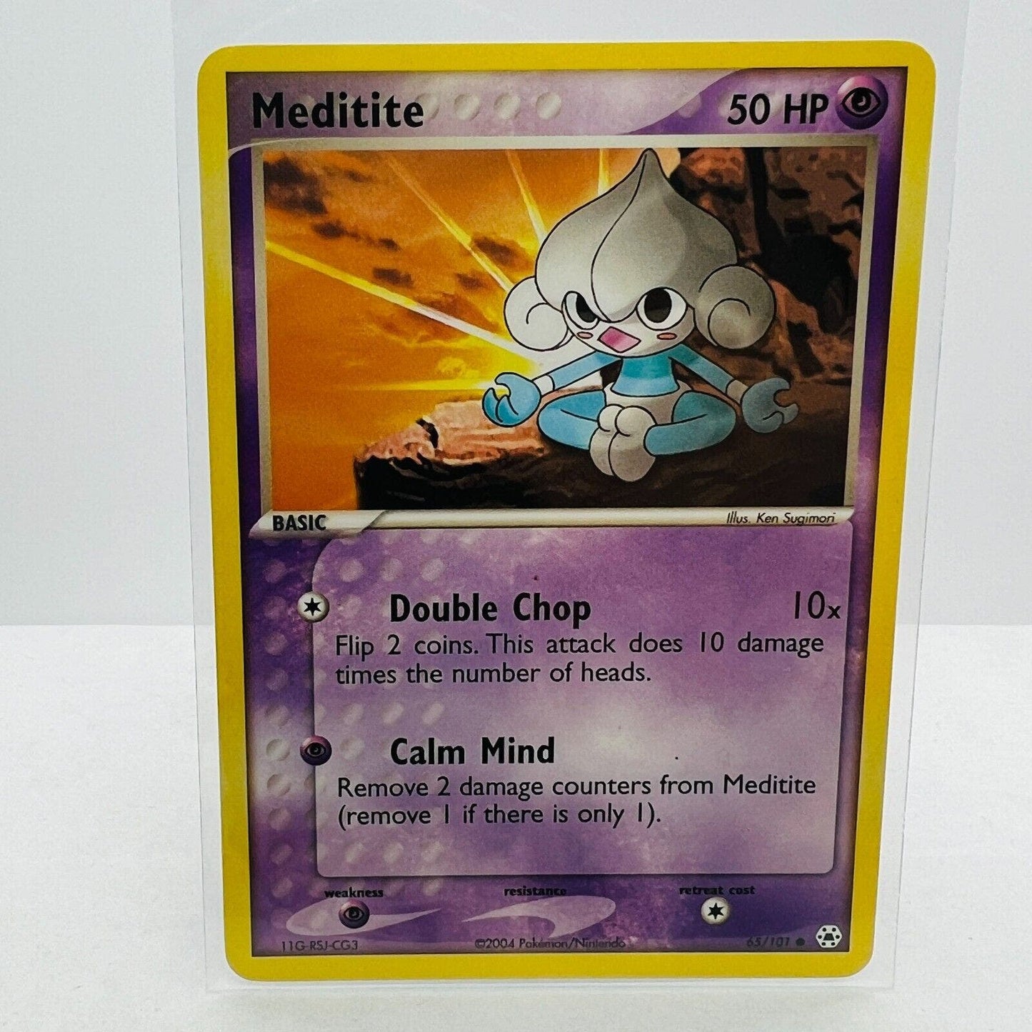 Pokémon Meditite 65/101 EX Hidden Legends 2004 Pokemon Common Card LP-EX