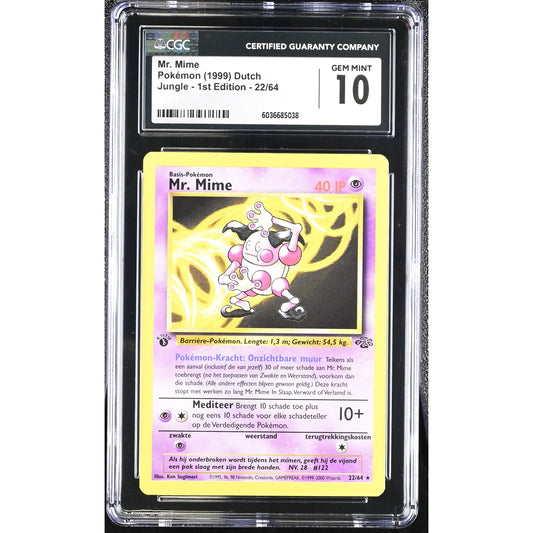 CGC 10 GEM MINT Mr. Mime 1st Edition 22/64 Pokemon Dutch Jungle (PSA/BGS) Pop 1