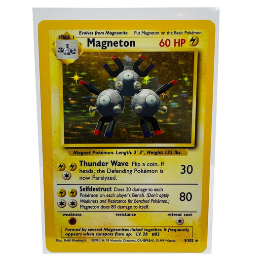 Pokémon Magneton 9/102 Base Set Unlimited Pokemon 1999 Holo Foil Card PL-MP