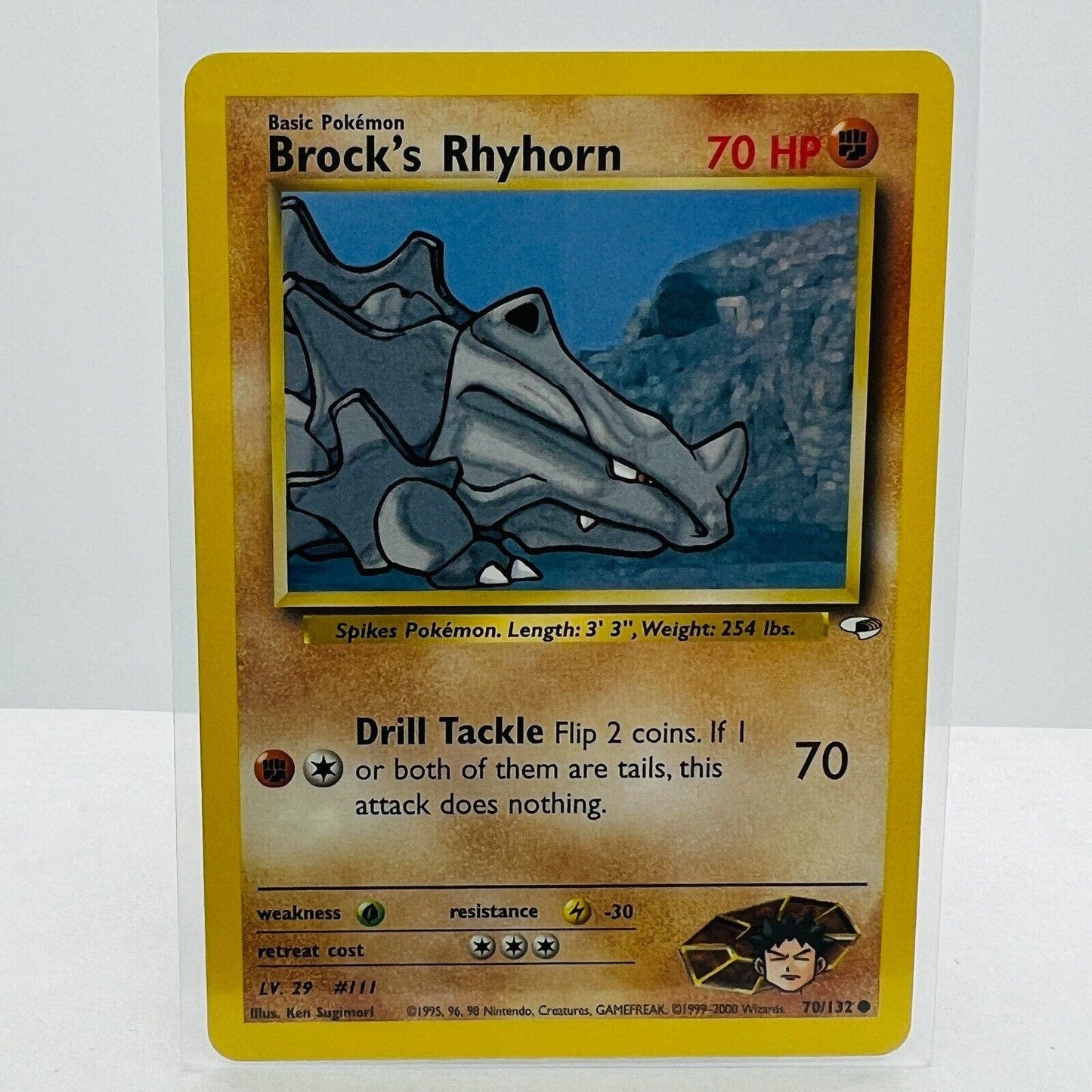 Pokémon Brock's Rhyhorn 70/132 Gym Heroes Unlimited WOTC Common Card NM-MT