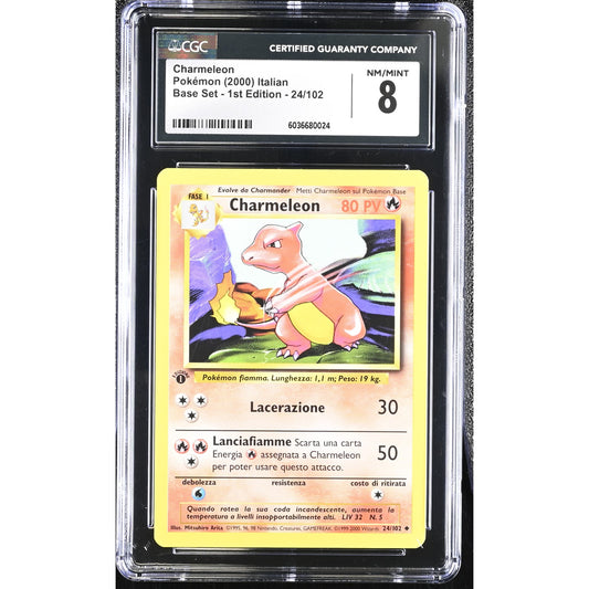CGC 8 NM/MINT Charmeleon 1st Edition 24/102 Pokémon Italian Base Set (PSA/BGS)