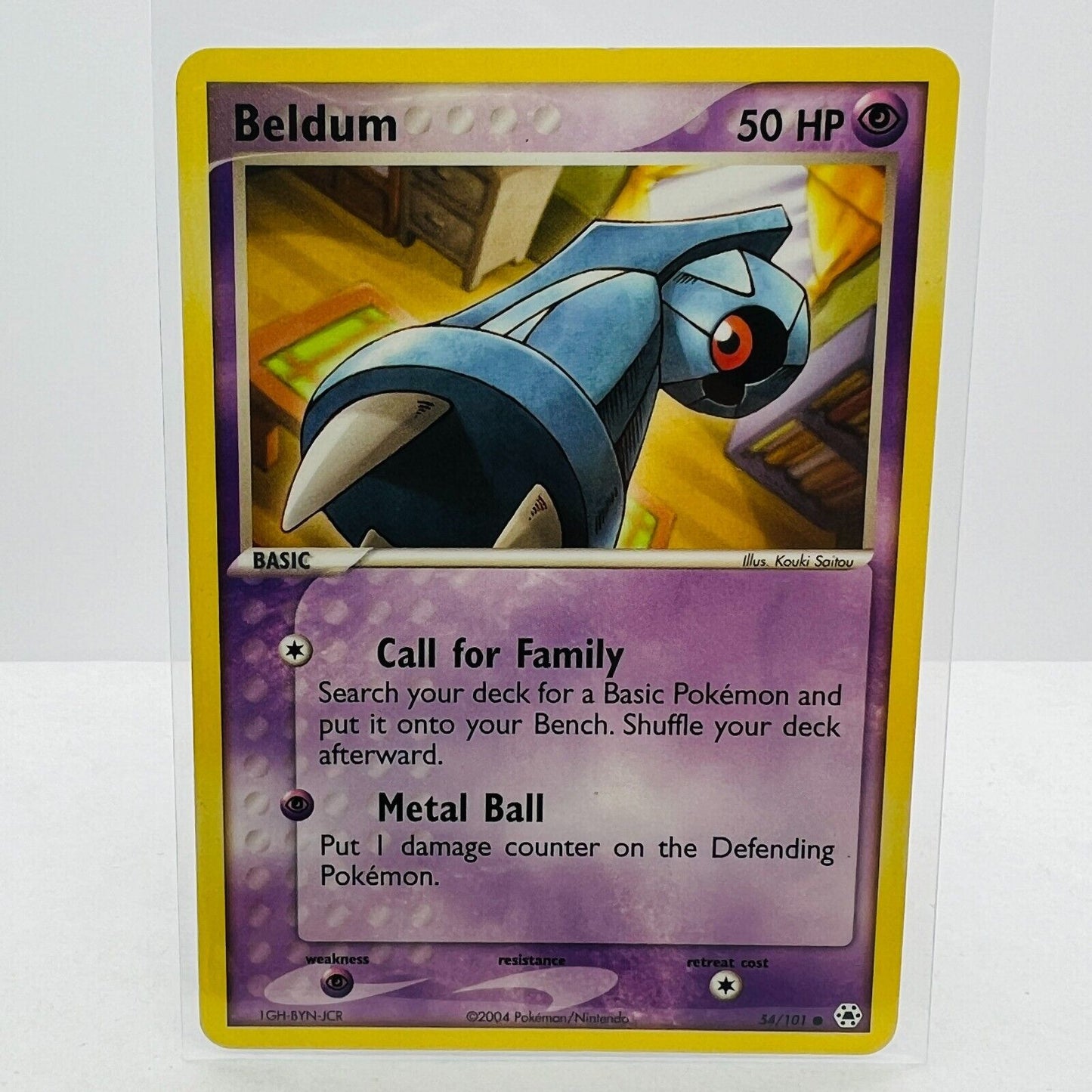 Pokémon Beldum 54/101 EX Hidden Legends 2004 Pokemon Common Card MP-LP