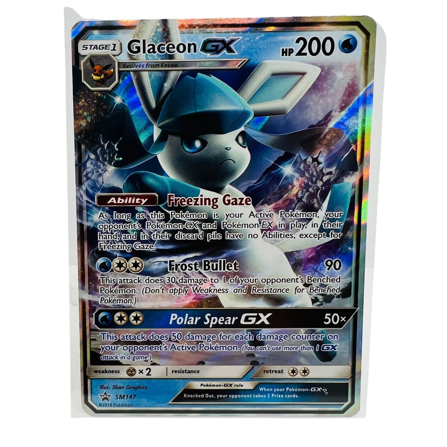 Pokémon Glaceon GX SM147 Pokemon Black Star Promo 2018 Holo Foil Card LP-NM