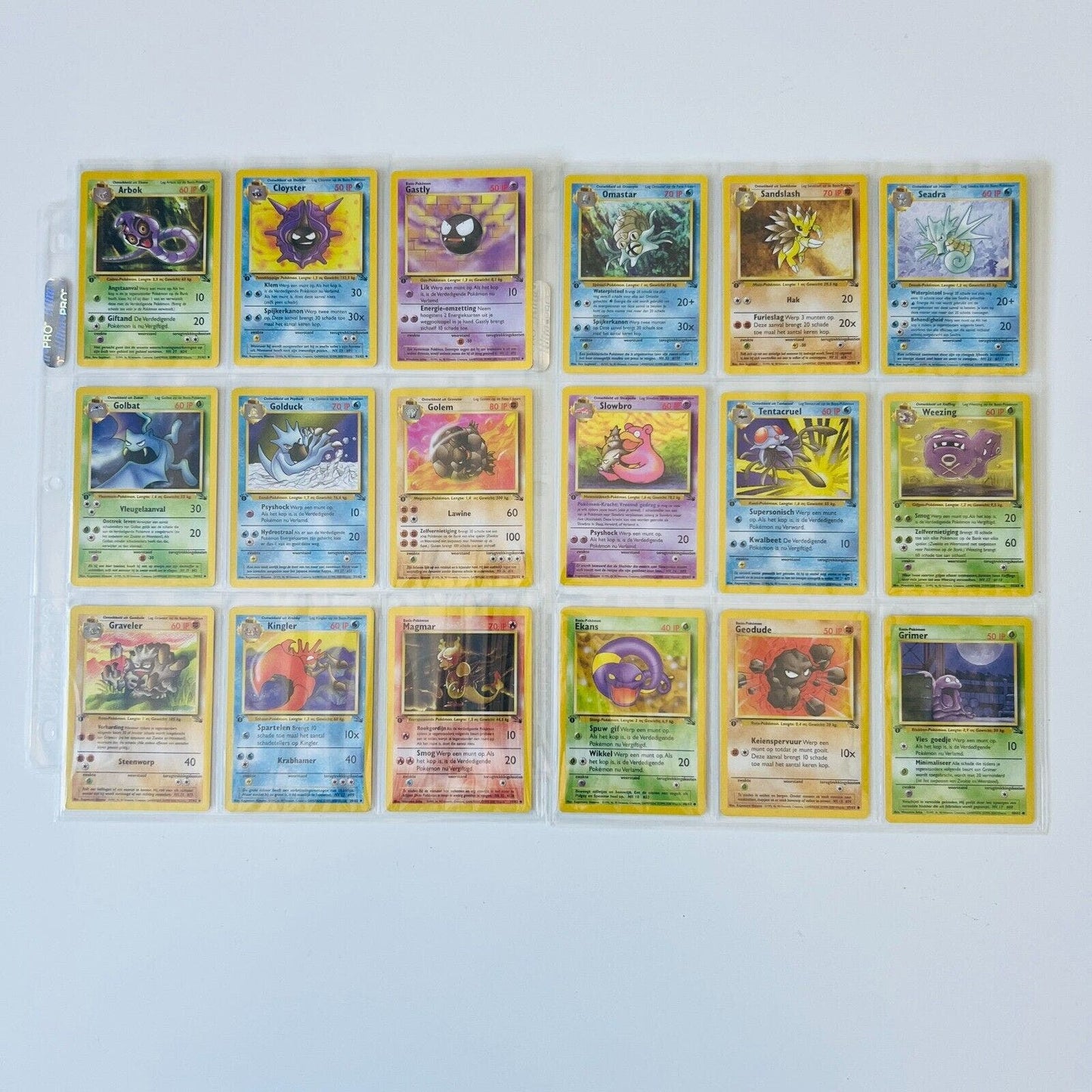 Pokémon 1st Edition Fossil Set Complete Uncommon Common Dutch 32 Cards NM-MINT