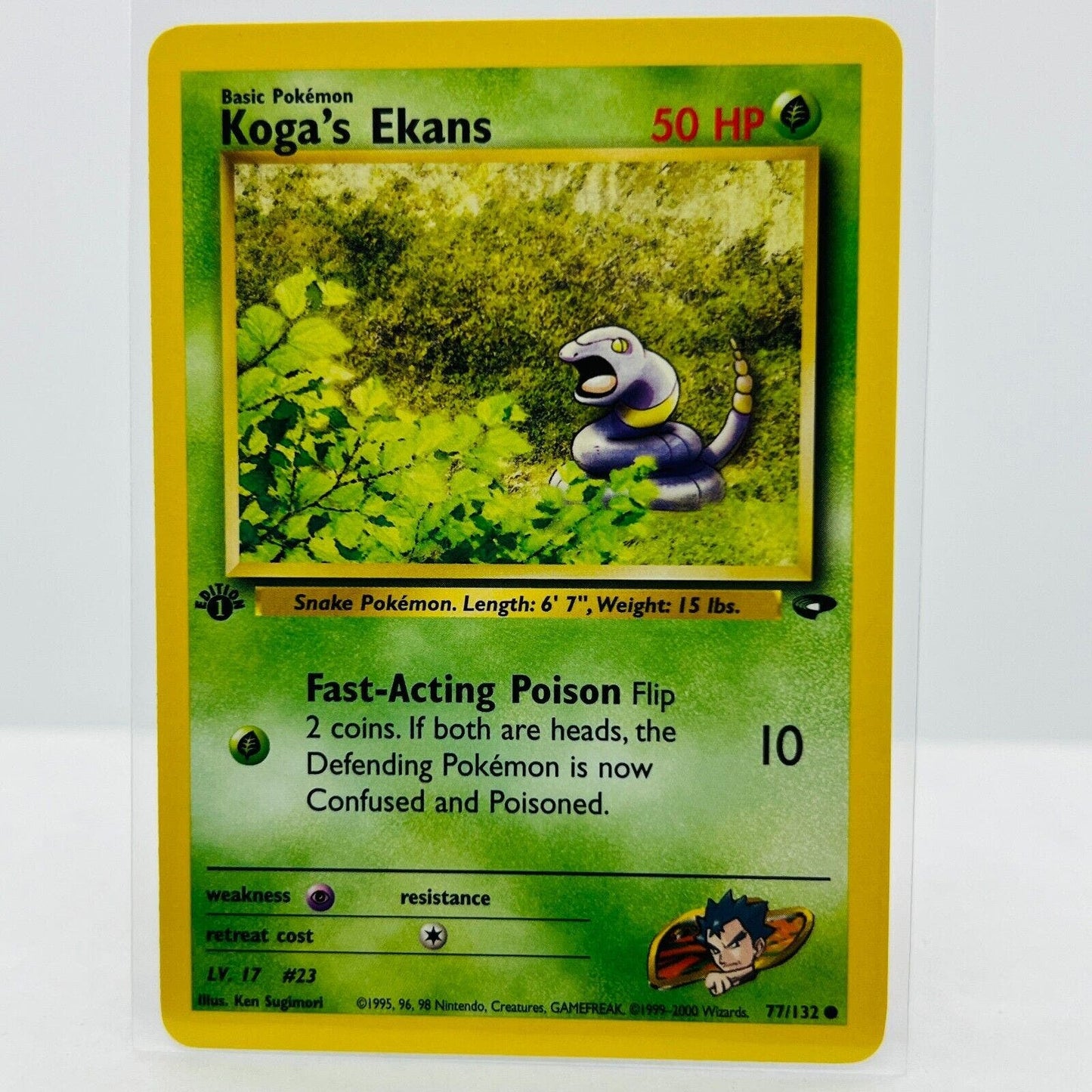 Pokémon Koga's Ekans 1st Edition 77/132 Gym Challenge Common Card NM-MT