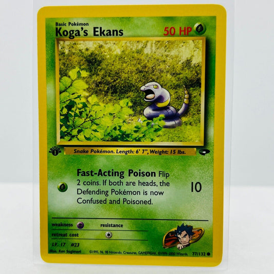 Pokémon Koga's Ekans 1st Edition 77/132 Gym Challenge Common Card NM-MT