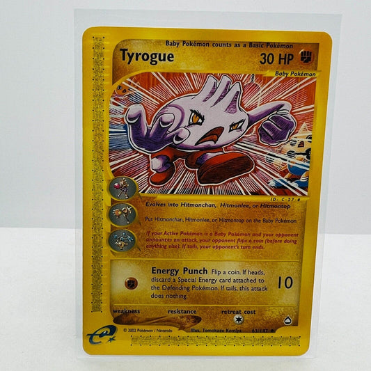 Pokémon Tyrogue 63/147 Aquapolis WOTC TCG Pokemon Uncommon Card NM-MT