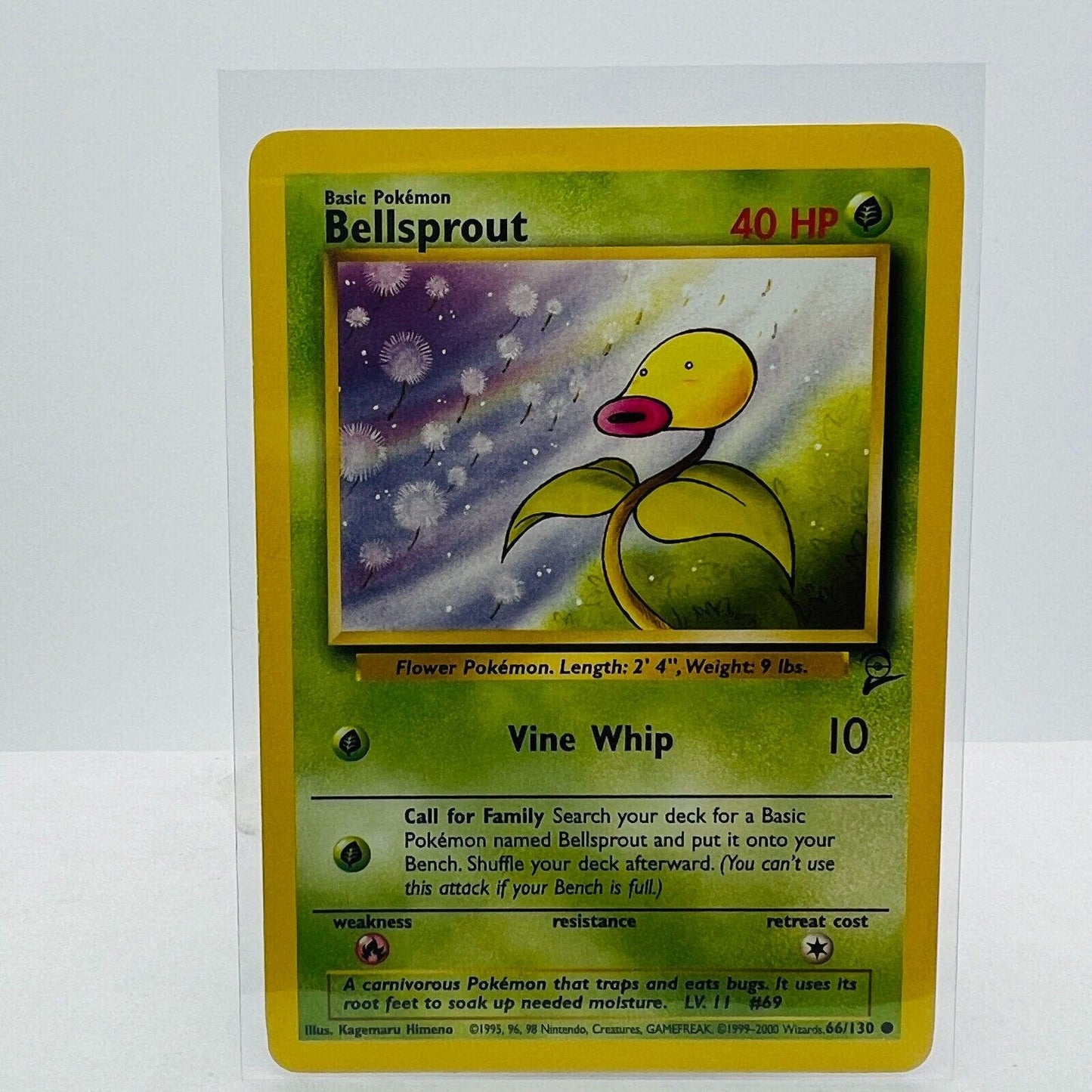 Pokémon Bellsprout 66/130 Base Set 2 Pokemon 2000 WOTC Common Card NM-MT