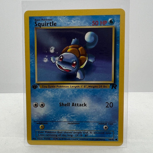 Pokémon Squirtle 1st Edition 68/82 Team Rocket 2000 WOTC Common Card NM-MT