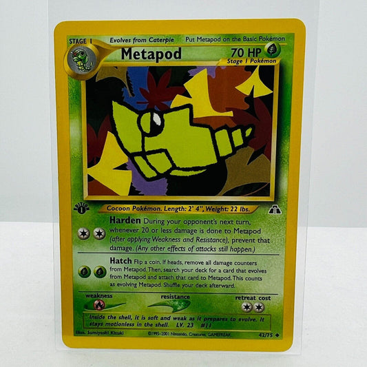 Pokémon Metapod 1st Edition 42/75 Neo Discovery WOTC Uncommon Card NM-MT