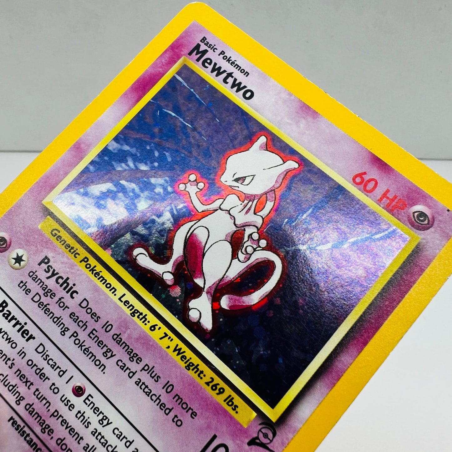 Pokémon Mewtwo 10/130 Base Set II 2 Pokemon 2000 Holo Foil Card DMG-PL