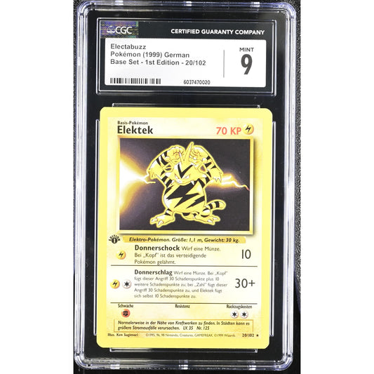 CGC 9 MINT Electabuzz Elektek 1st Edition 20/102 German Base Set Rare (PSA/BGS)