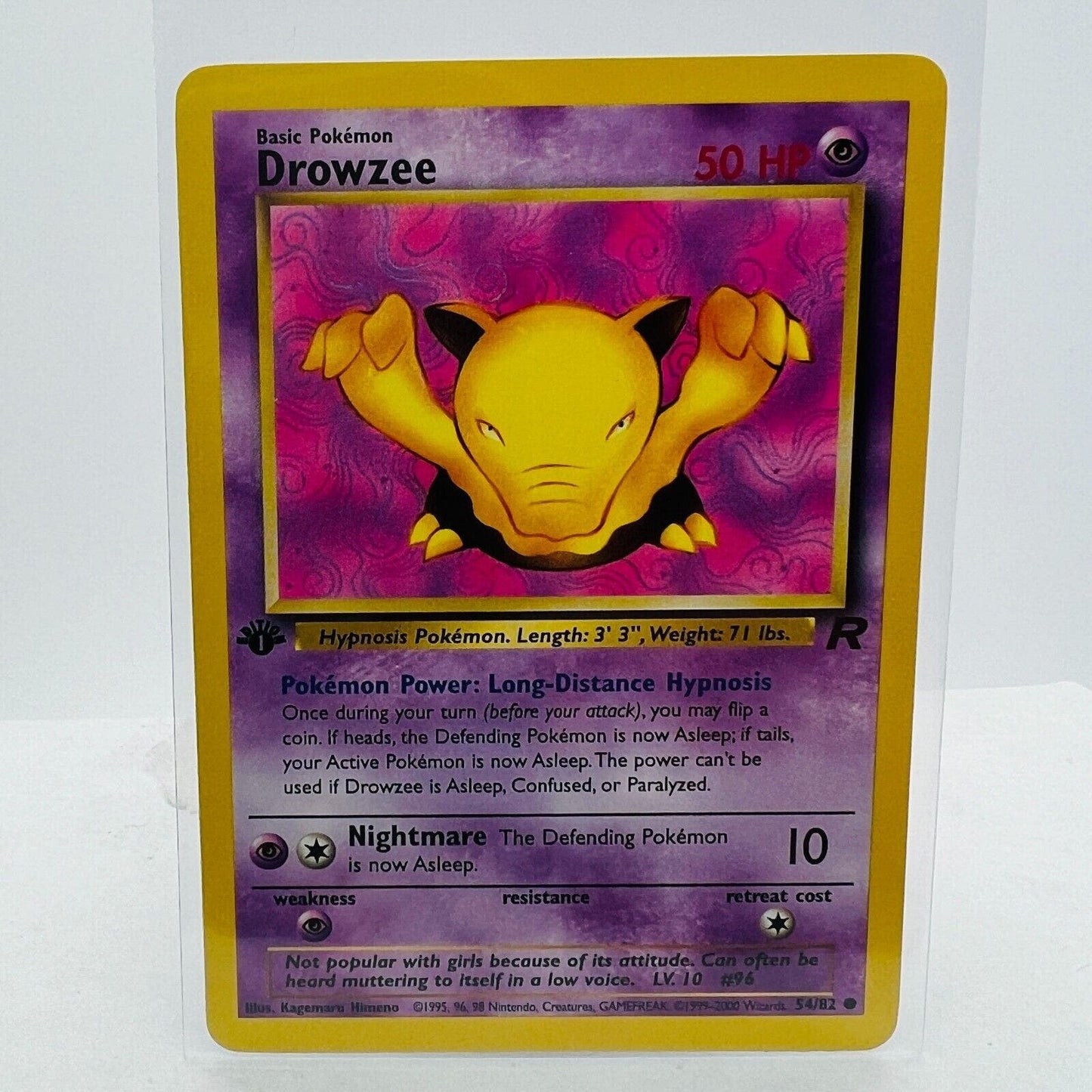 Pokémon Drowzee 1st Edition 54/82 Team Rocket 2000 WOTC Common Card NM-MT