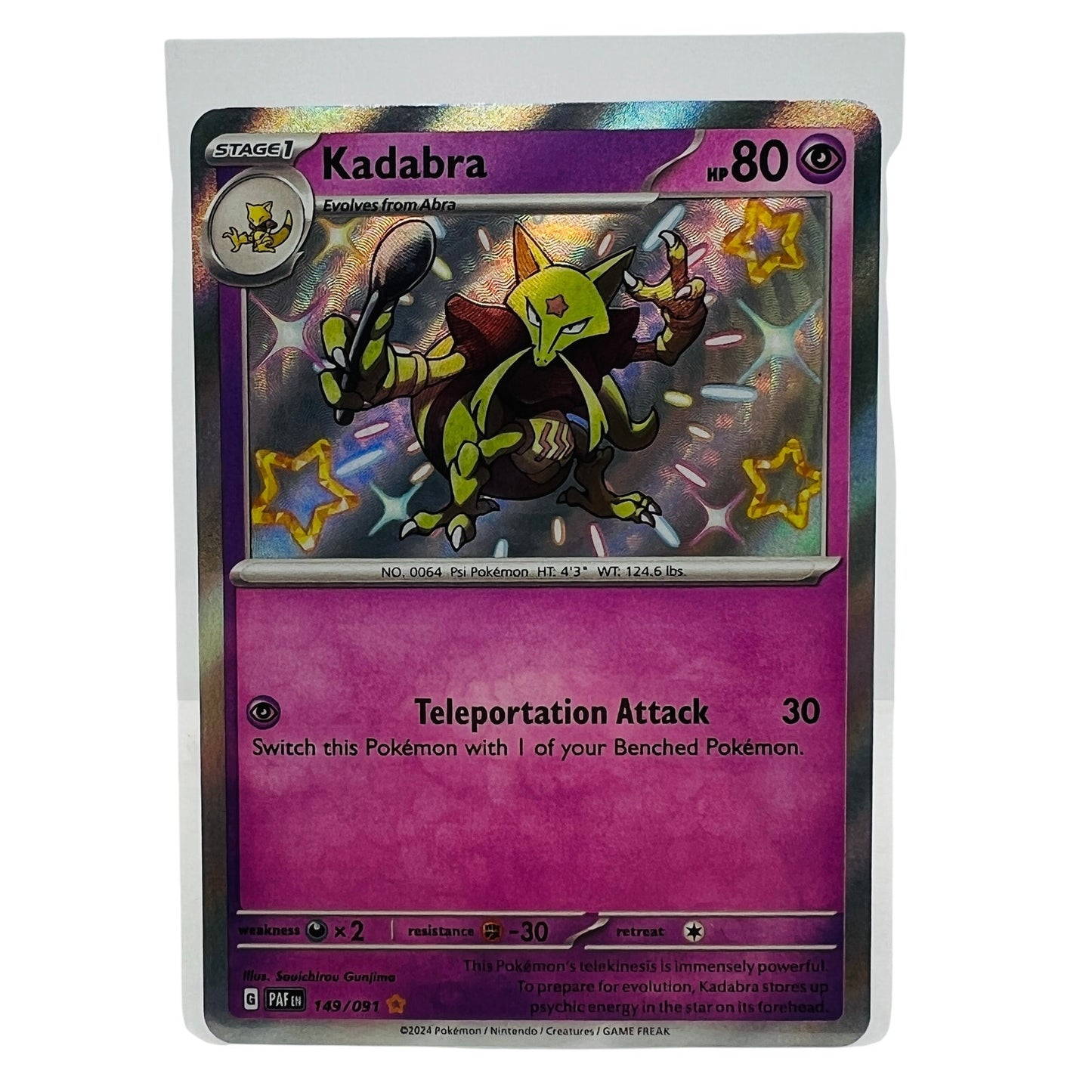 Pokémon Kadabra 149/091 Paldean Fates Pokemon 2024 Shiny Holo Foil Card NM-MT